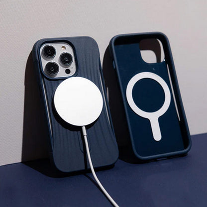 X-Doria Raptic Clutch MagSafe – Biologiškai skaidomas dėklas, skirtas iPhone 14 (išbandytas kritimas iš 3m) (Marine Blue)