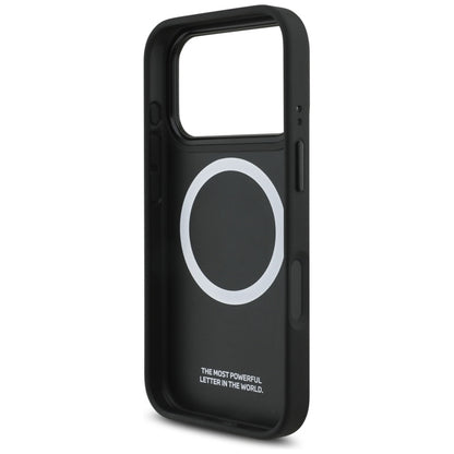 BMW M perforuotos juostelės logotipas MagSafe - iPhone 17 Pro dėklas (tamsiai mėlynas)