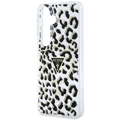 Guess IML Leopard Print Triangle MagSafe - Samsung Galaxy S26 dėklas (juodas)