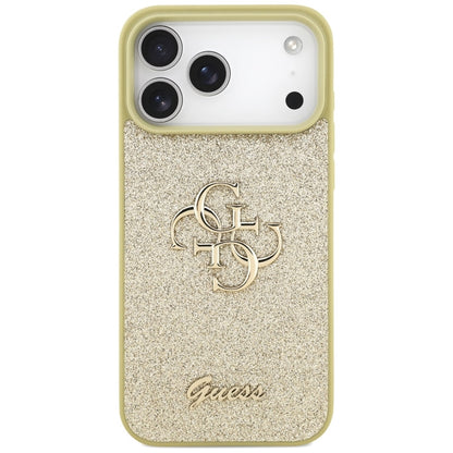 Guess Fixed Glitter Big 4G - Dėklas, skirtas iPhone 17 Pro Max (auksinės)