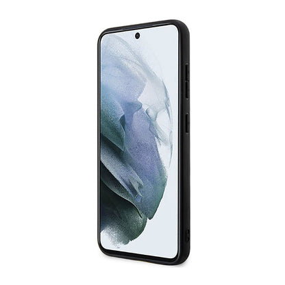 BMW Leather Carbon Blue Line – Dėklas, skirtas Samsung Galaxy S23+ (juodas)