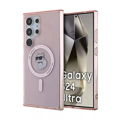 Karl Lagerfeld IML Choupette MagSafe – dėklas Samsung Galaxy S24 Ultra (rožinis)