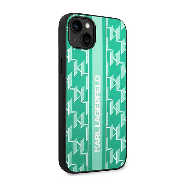 Karl Lagerfeld Monogram Stripe – dėklas iPhone 14 Plus (žalias)