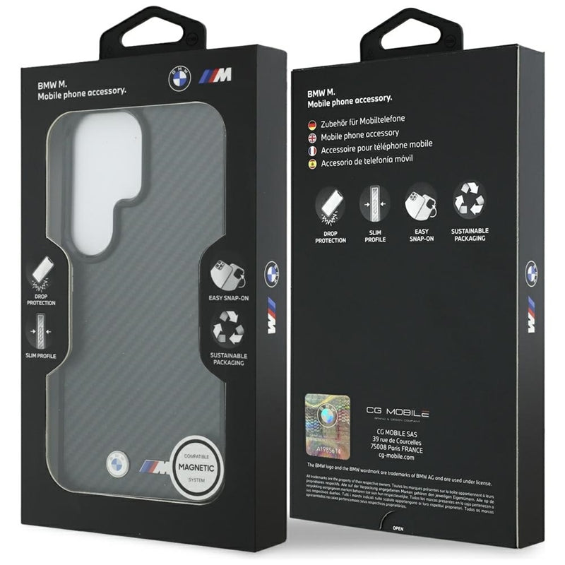 BMW M Kevlar Logo MagSafe - Samsung Galaxy S26 Ultra dėklas (juodas)