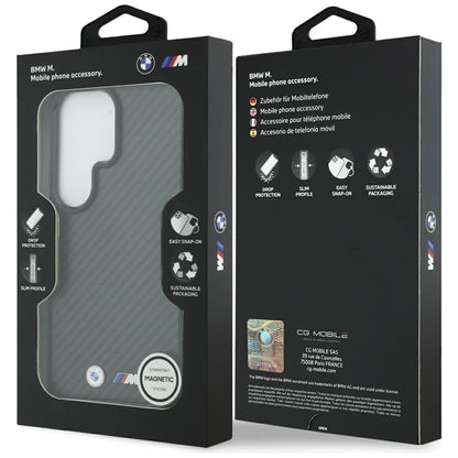 BMW M Kevlar Logo MagSafe - Samsung Galaxy S26 Ultra dėklas (juodas)