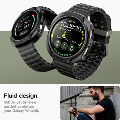 Spigen Liquid Air – Dėklas, skirtas Samsung Galaxy Watch 8 40 mm (Matinė juoda)