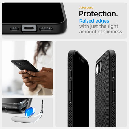 Spigen Liquid Air dėklas iPhone 17e / 16e (Matinis juodas)