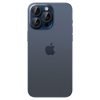 Spigen Optik Pro GLAS.TR EZ Fit fotoaparato apsauga, 2 vnt. – objektyvo apsauginis stiklas, skirtas "iPhone 15 Pro" / "iPhone 15 Pro Max" / "iPhone 14 Pro" / "iPhone 14 Pro Max" (2 vnt.)