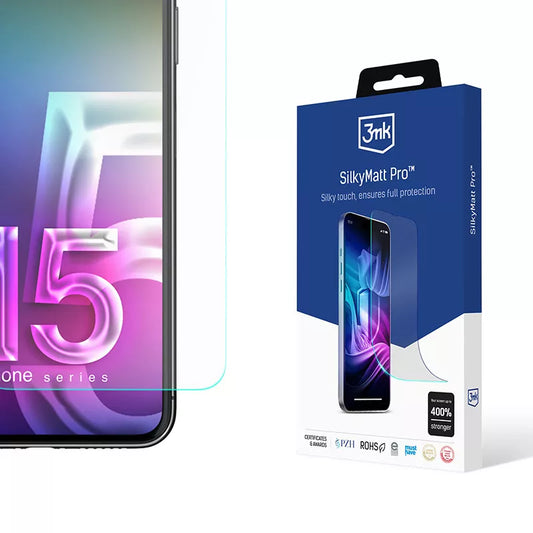 3mk Silky Matt Pro - Matinė apsauginė plėvelė skirta „iPhone 15 Plus“