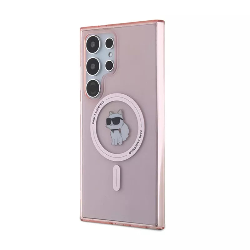 Karl Lagerfeld IML Choupette MagSafe – dėklas Samsung Galaxy S24 Ultra (rožinis)