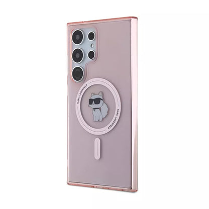 Karl Lagerfeld IML Choupette MagSafe – dėklas Samsung Galaxy S24 Ultra (rožinis)