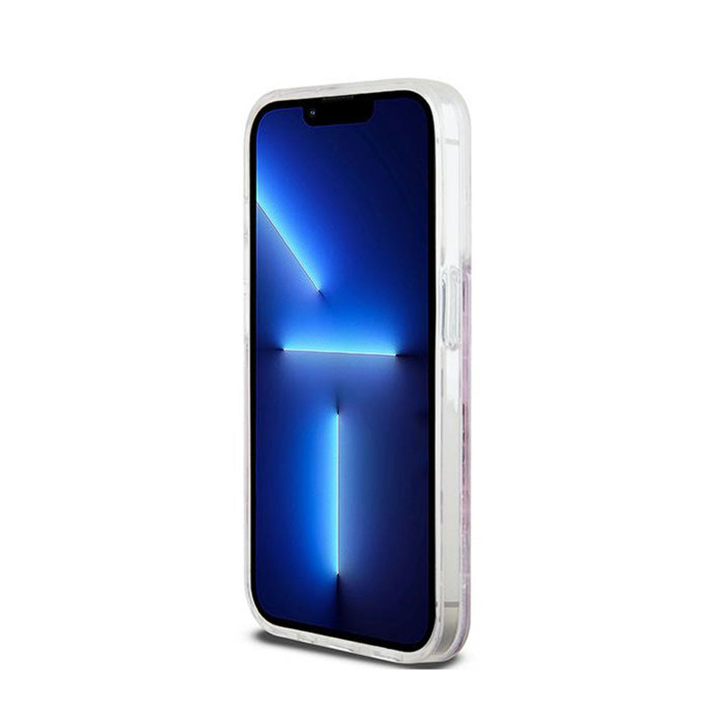 DKNY Liquid Glitter Multilogo – dėklas iPhone 15 Pro (rožinis)