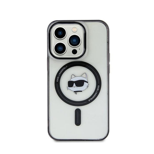 Karl Lagerfeld IML Choupette Head MagSafe - „iPhone 15 Pro“ dėklas (permatomas)