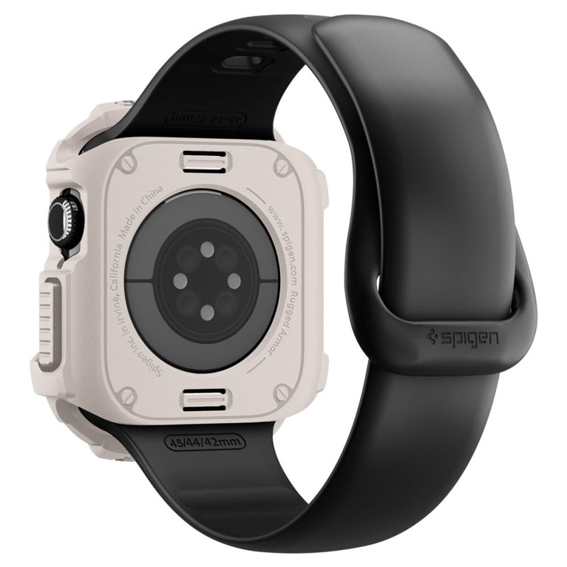 Spigen Rugged Armor V2 - Dėklas, skirtas Apple Watch 10 / 11 42 mm (Smėlio spalvos)