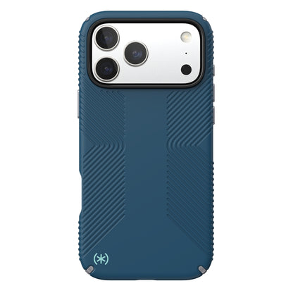 Speck Presidio2 Grip MagSafe - dėklas iPhone 17 Pro Max (Deep Sea/Silver Metallic)
