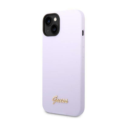 Guess silikoninis derlinis – dėklas iPhone 14 (violetinės spalvos)