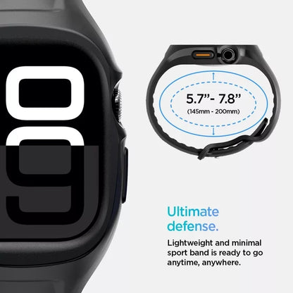 Spigen Liquid Air Pro – dirželis su dėklu, skirtu Apple Watch 10 46 mm (matinė juoda)