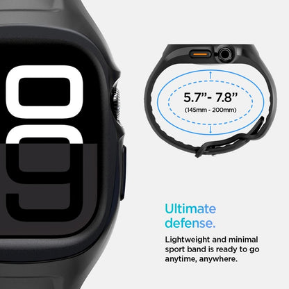 Spigen Liquid Air Pro – dirželis su dėklu, skirtu Apple Watch 10 46 mm (matinė juoda)