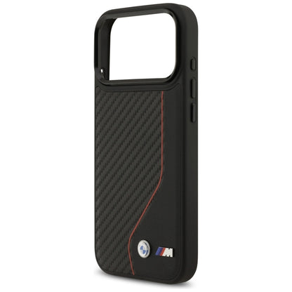 BMW M Carbon Line & Logo MagSafe - dėklas iPhone 17 Pro Max (raudonas)