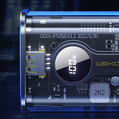 WEKOME WP-333 Vanguard Series - Nešiojamasis įkroviklis (power bank) 10000 mAh Super Charging PD 20W + QC 22.5W (juoda / permatoma)