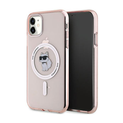 Karl Lagerfeld IML Choupette MagSafe – dėklas iPhone 11 (rožinis)
