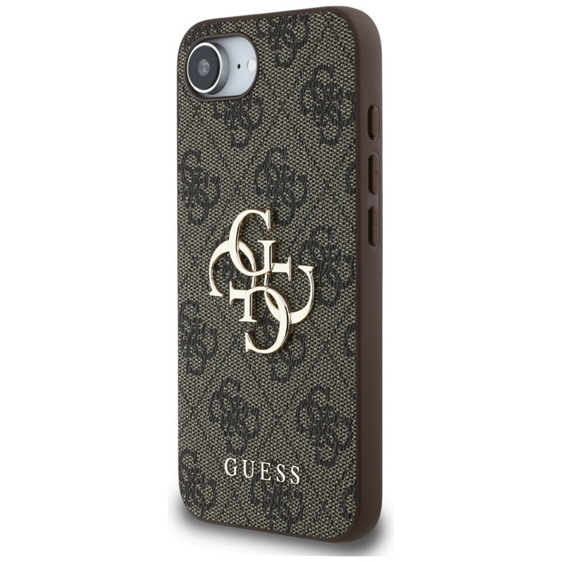 Guess 4G Big Logo – dėklas iPhone 16e (rudas)