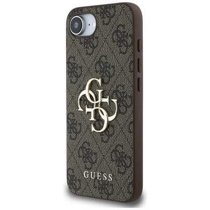 Guess 4G Big Logo – dėklas iPhone 16e (rudas)