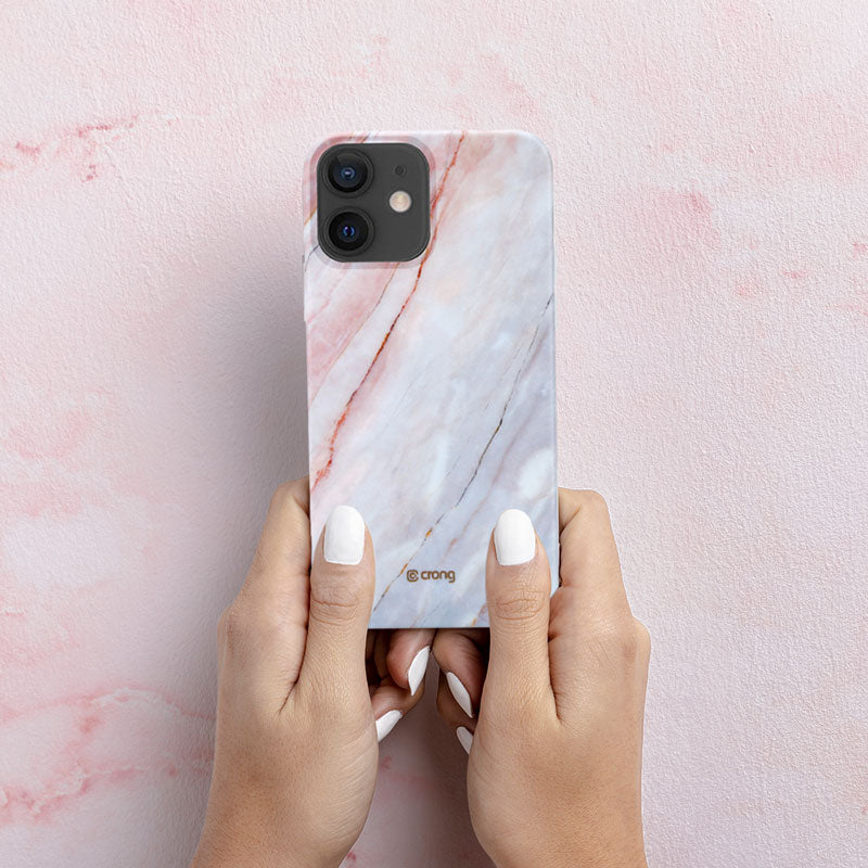 Crong Marble dėklas – dėklas skirtas iPhone 12 Mini (rožinis)