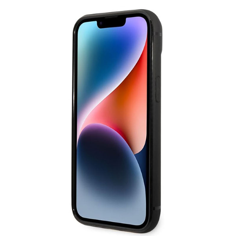 Karl Lagerfeld Dėklas su parašo logotipu ir kortelių lizdu, skirtas iPhone 14 Plus (Juodas)