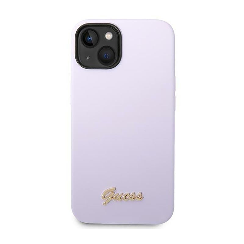 Guess silikoninis derlinis – dėklas iPhone 14 (violetinės spalvos)