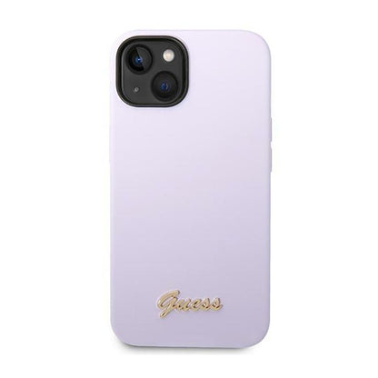 Guess silikoninis derlinis – dėklas iPhone 14 (violetinės spalvos)