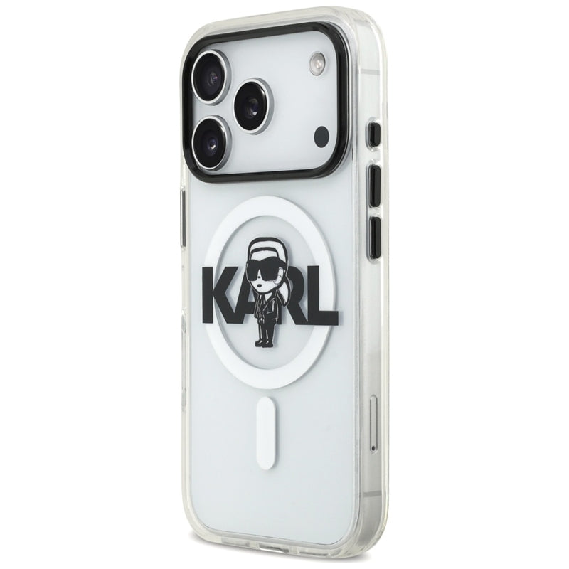 Karl Lagerfeld IML Karl Sketch Logo MagSafe dėklas iPhone 17 Pro (Skaidrus)