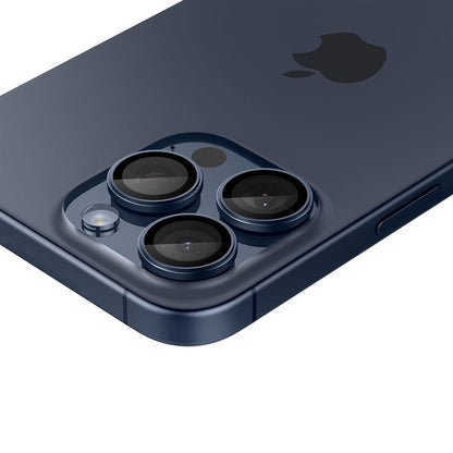 Spigen Optik Pro GLAS.TR EZ Fit fotoaparato apsauga, 2 vnt. – objektyvo apsauginis stiklas, skirtas "iPhone 15 Pro" / "iPhone 15 Pro Max" / "iPhone 14 Pro" / "iPhone 14 Pro Max" (2 vnt.)