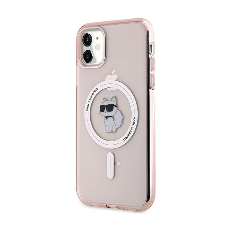 Karl Lagerfeld IML Choupette MagSafe – dėklas iPhone 11 (rožinis)