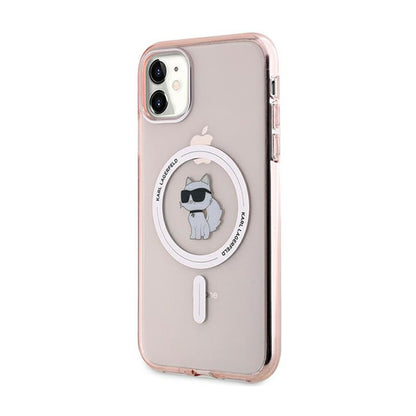 Karl Lagerfeld IML Choupette MagSafe – dėklas iPhone 11 (rožinis)
