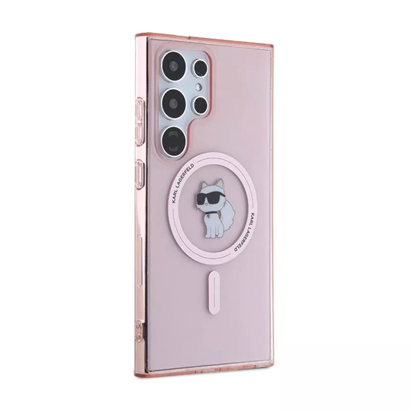 Karl Lagerfeld IML Choupette MagSafe – dėklas Samsung Galaxy S24 Ultra (rožinis)