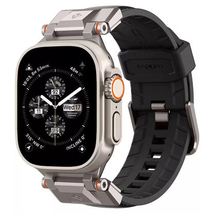 Spigen DuraPro Armor PU – dirželis, skirtas Apple Watch 42/44/45/49 mm (juodas)