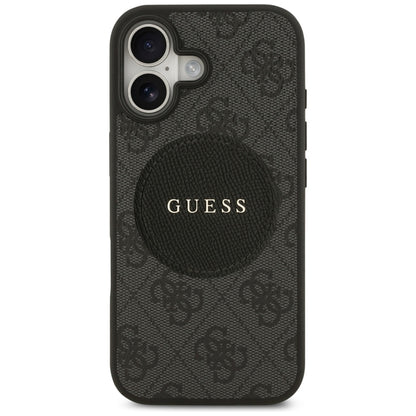 Guess 4G Circle Classic Logo MagSafe dėklas – iPhone 17 (juodas)