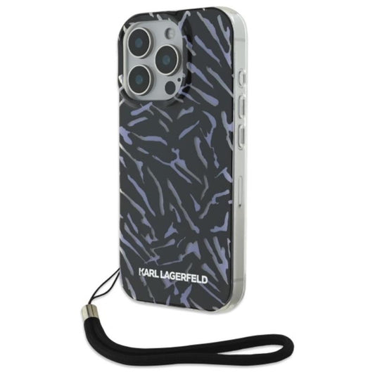 Karl Lagerfeld Zebra su virvele - dėklas iPhone 16 Pro (violetinė)