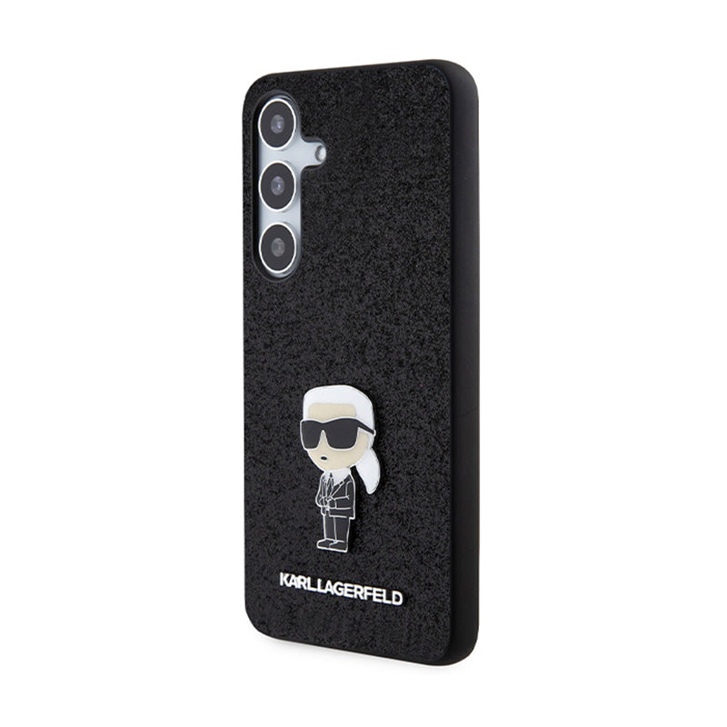 Karl Lagerfeld Fixed Glitter Ikonik Logo Metal Pin - Samsung Galaxy S24 dėklas (juodas)