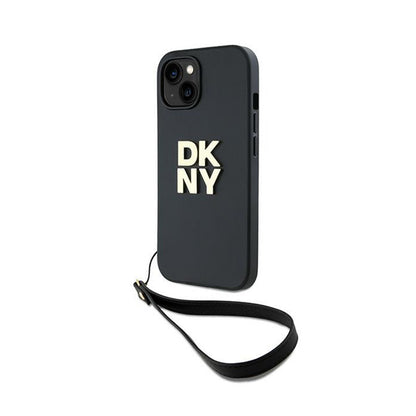 DKNY riešo dirželis su „Stock Logo“ – dėklas, skirtas „iPhone 14“ / „15“ / „13“ (juodas)