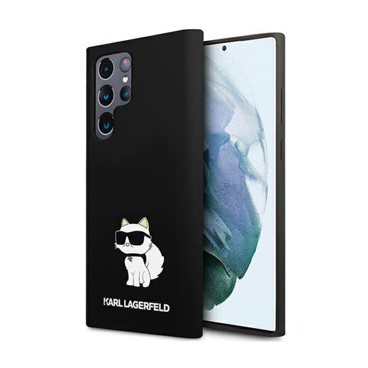 Karl Lagerfeld Silicone Choupette – dėklas, skirtas „Samsung Galaxy S24 Ultra“ (juodas)