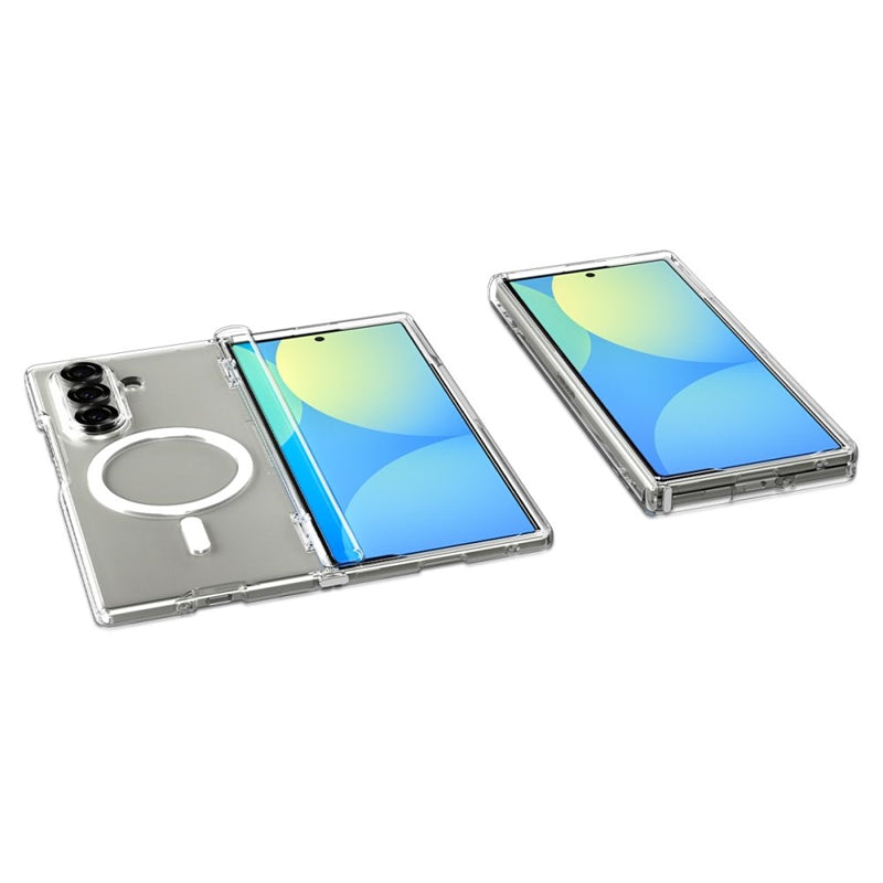 Spigen Ultra Hybrid Pro Mag MagSafe – dėklas, skirtas Samsung Galaxy Z Fold 7 (skaidrus / baltas)