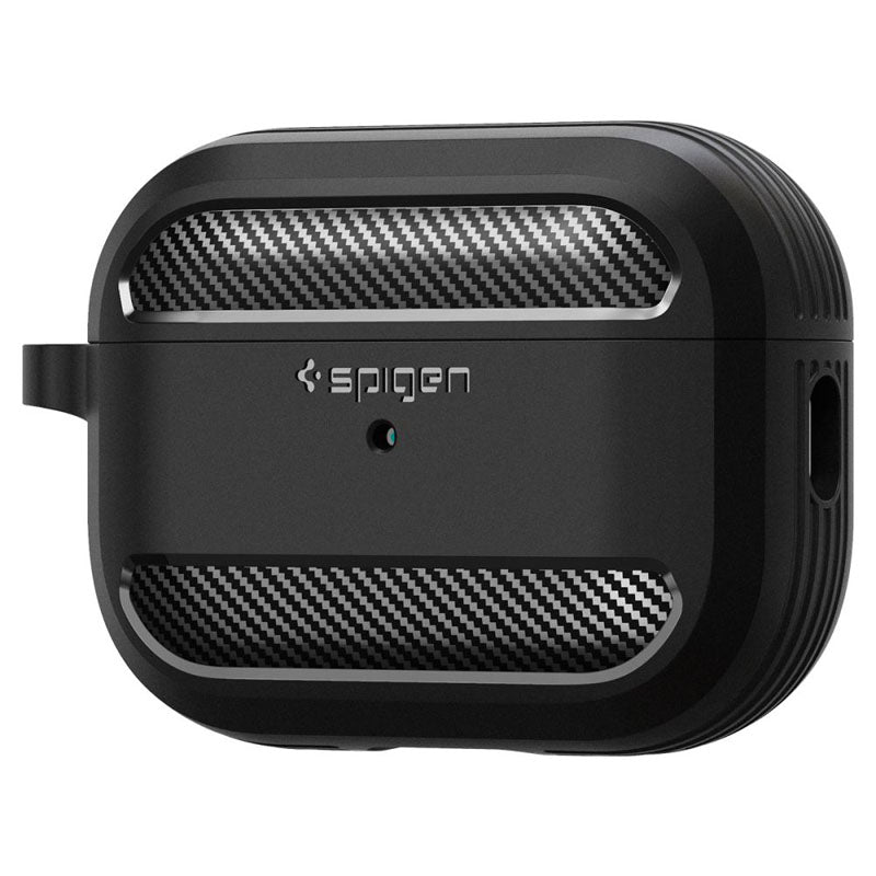 Spigen Rugged Armor – dėklas, skirtas „Apple AirPods Pro 1 / 2“ (juodas)