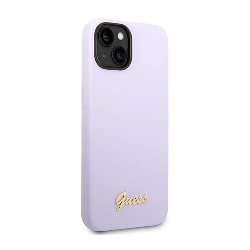 Guess silikoninis derlinis – dėklas iPhone 14 (violetinės spalvos)