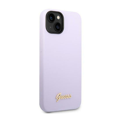 Guess silikoninis derlinis – dėklas iPhone 14 (violetinės spalvos)