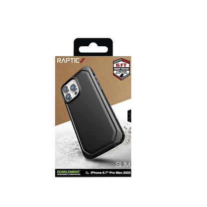 X-Doria Raptic Slim – biologiškai skaidomas dėklas iPhone 14 Pro Max (juodas)