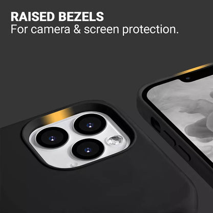 Crong spalvotas dėklas iš skysto silikono, skirtas „iPhone 13 Pro“ (juodas)