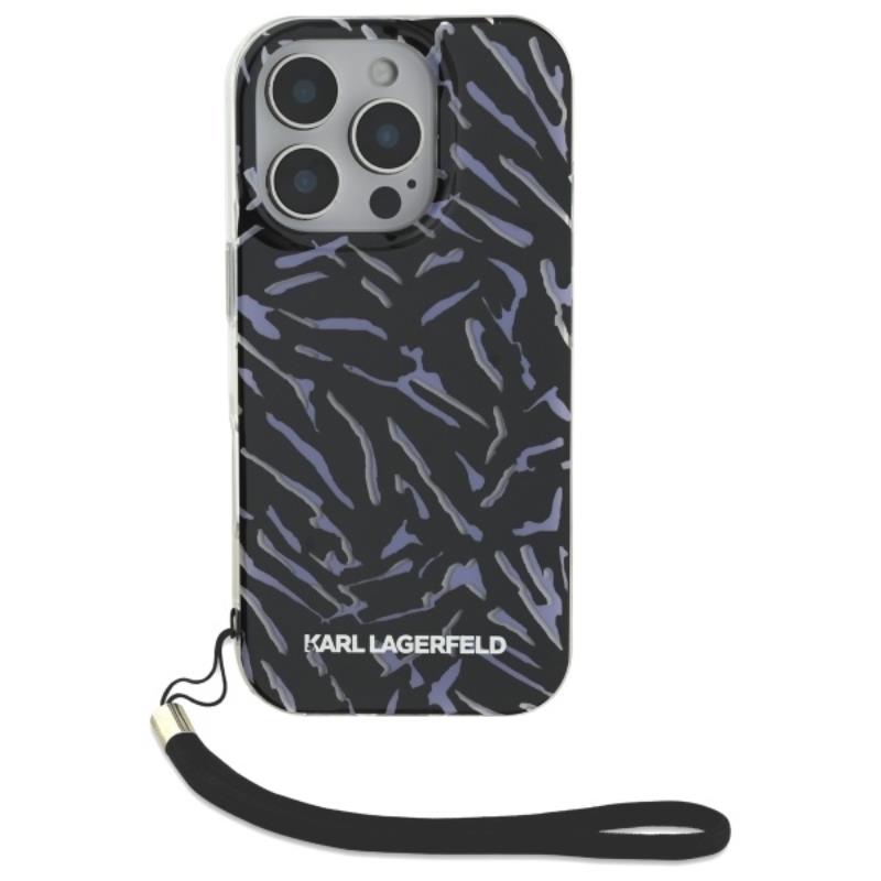 Karl Lagerfeld Zebra su virvele - dėklas iPhone 16 Pro (violetinė)