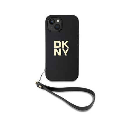 DKNY riešo dirželis su „Stock Logo“ – dėklas, skirtas „iPhone 14“ / „15“ / „13“ (juodas)